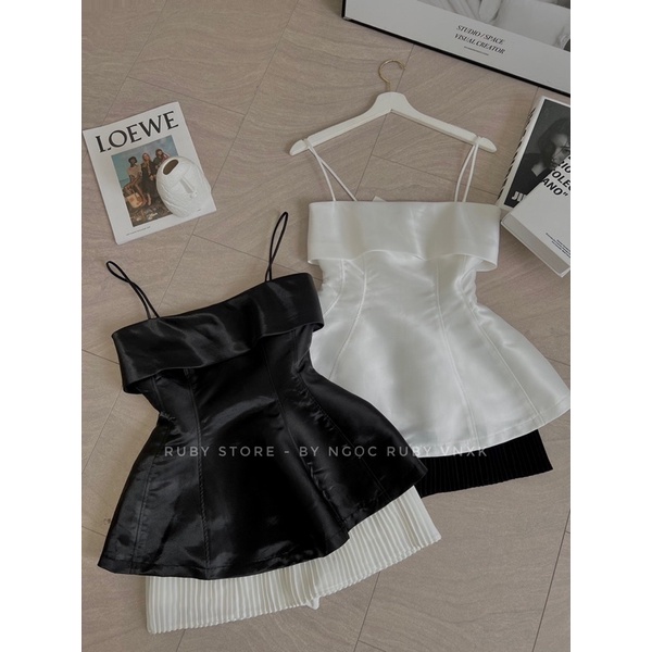 Áo Hai Dây Peplum Tafta Thiết Kế 4M Đơn Giản Thanh Lịch RUBYSTORE