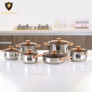 Bộ nồi inox 6 món 12 chi tiết kaisavilla kv-1001