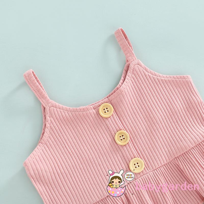 Set Đồ 2 Món Gồm Áo Không Tay Màu Trơn Dệt Kim In Họa Tiết Hoa + Quần Cho Bé Gái Từ 6 Tháng Tuổi