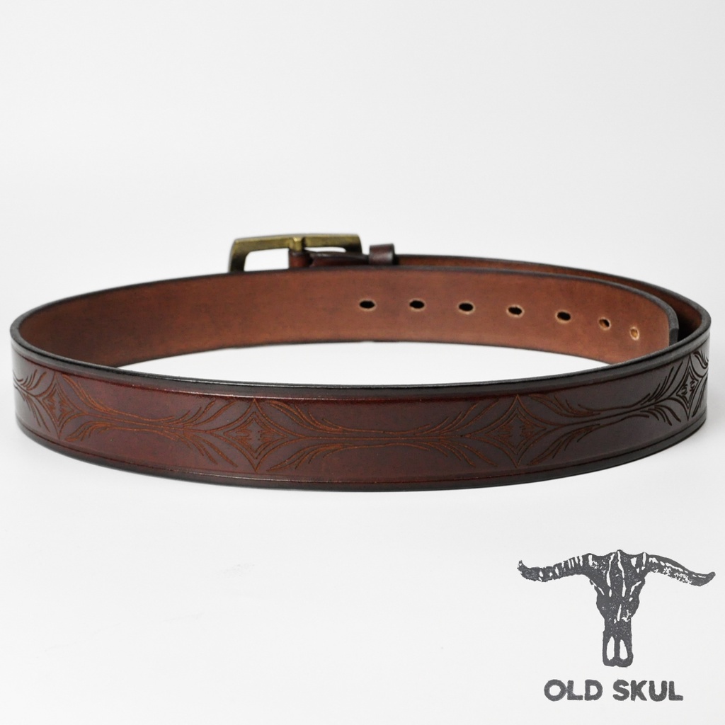 Dây thắt lưng da Old Skul phong cách rustic retro cao cấp DL6474, bản rộng 38mm dành cho nam