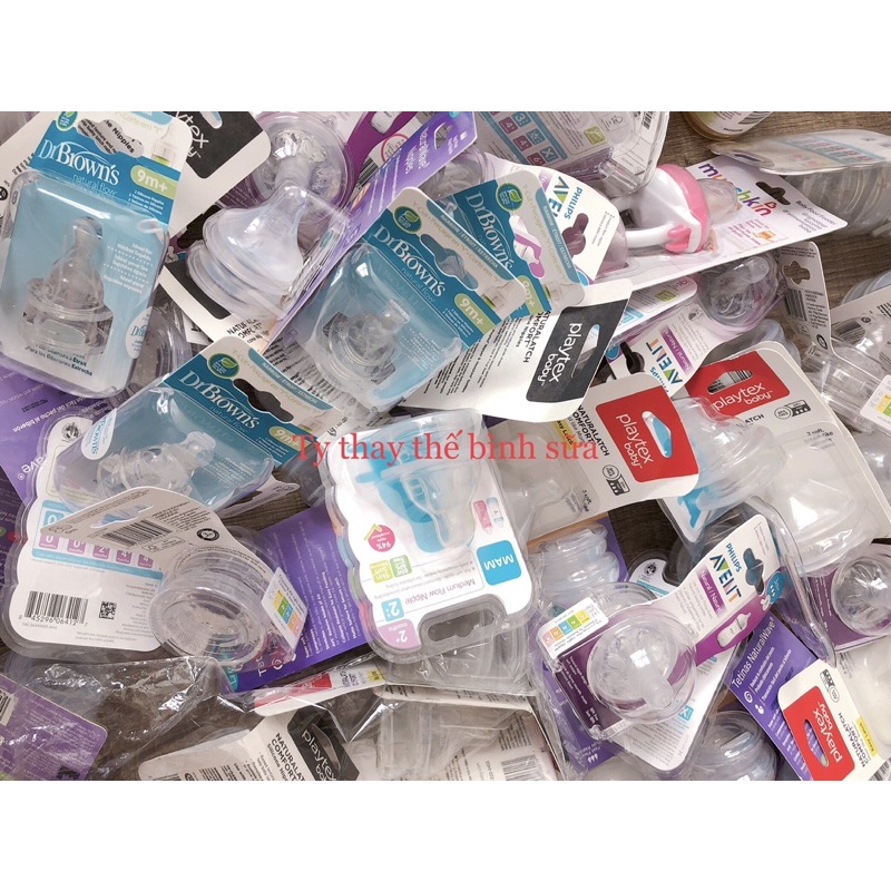 Núm ty bình sữa Playtex cổ rộng mẫu mới [Hàng Mỹ]