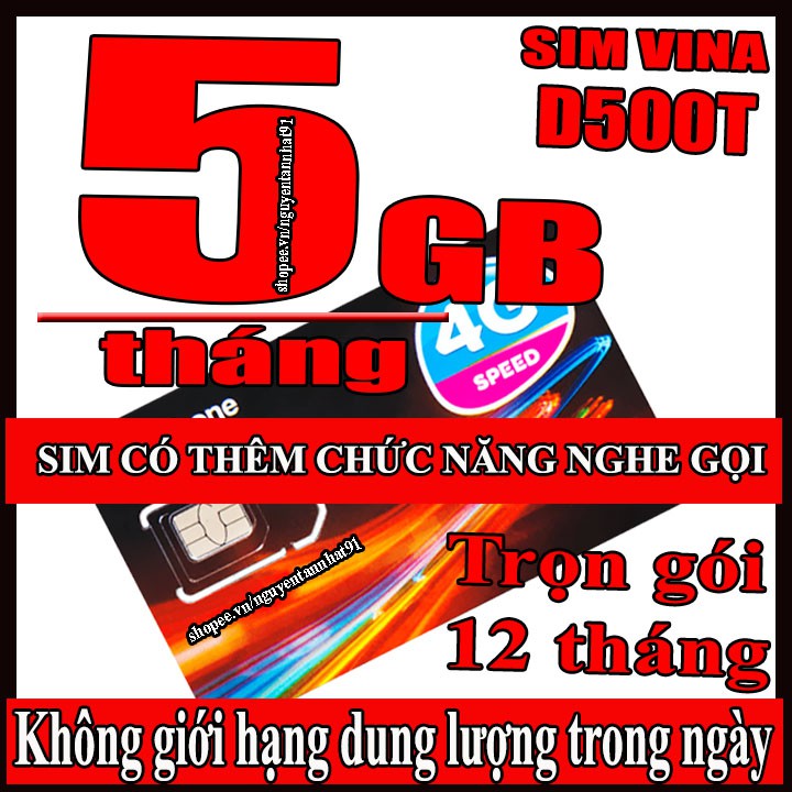 sim 4G vinaphone D500 miễn phí 1 năm không nạp tiền