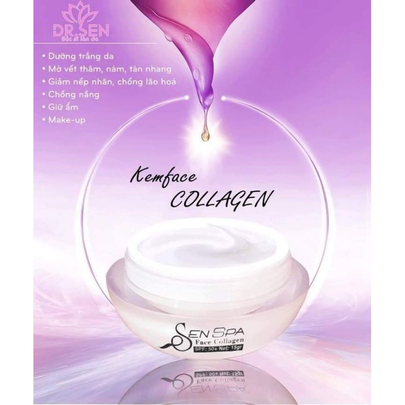 Combo Serum Nano collagen + Kem Face Collagen Sen Spa Bộ Đôi Hoàn Hảo Cho Làn Da Trắng Sáng Căng Mịn