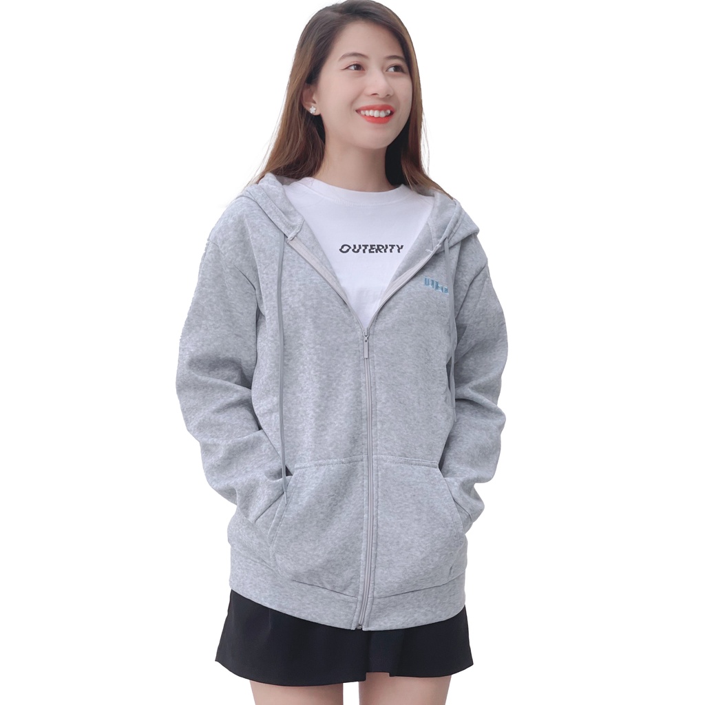 Áo khoác hoodie nữ form rộng có dây kéo 4YOUNG FASHION ubui