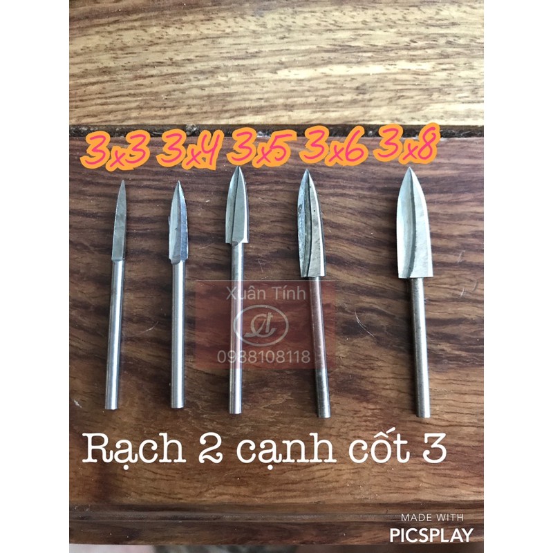 Bộ mũi đục_ chạm _ điêu khắc_ cốt 3 li