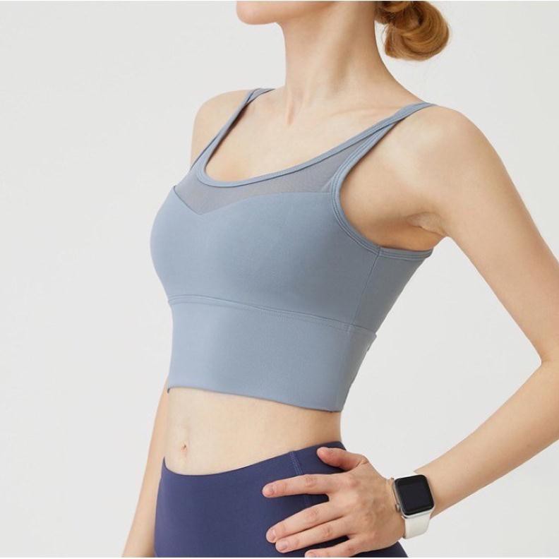 [Hàng Quảng Châu] Áo tập gym, yoga nữ Runing sport AB003 phối lưới áo bra sexy mềm mại khi đi tập Hoashop66