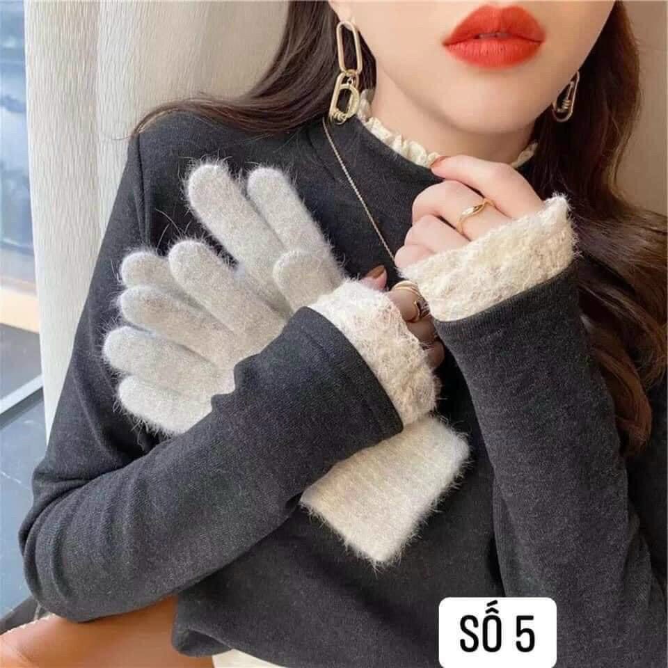 Áo len zip tay phối ren