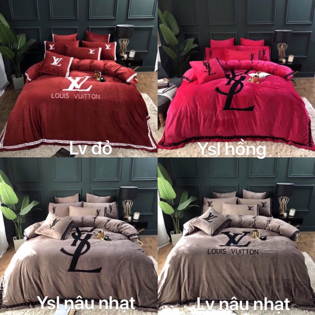 Set chăn ga nỉ nhung thêu thương hiệu cao cấp, dc chọn mẫu | BigBuy360 - bigbuy360.vn
