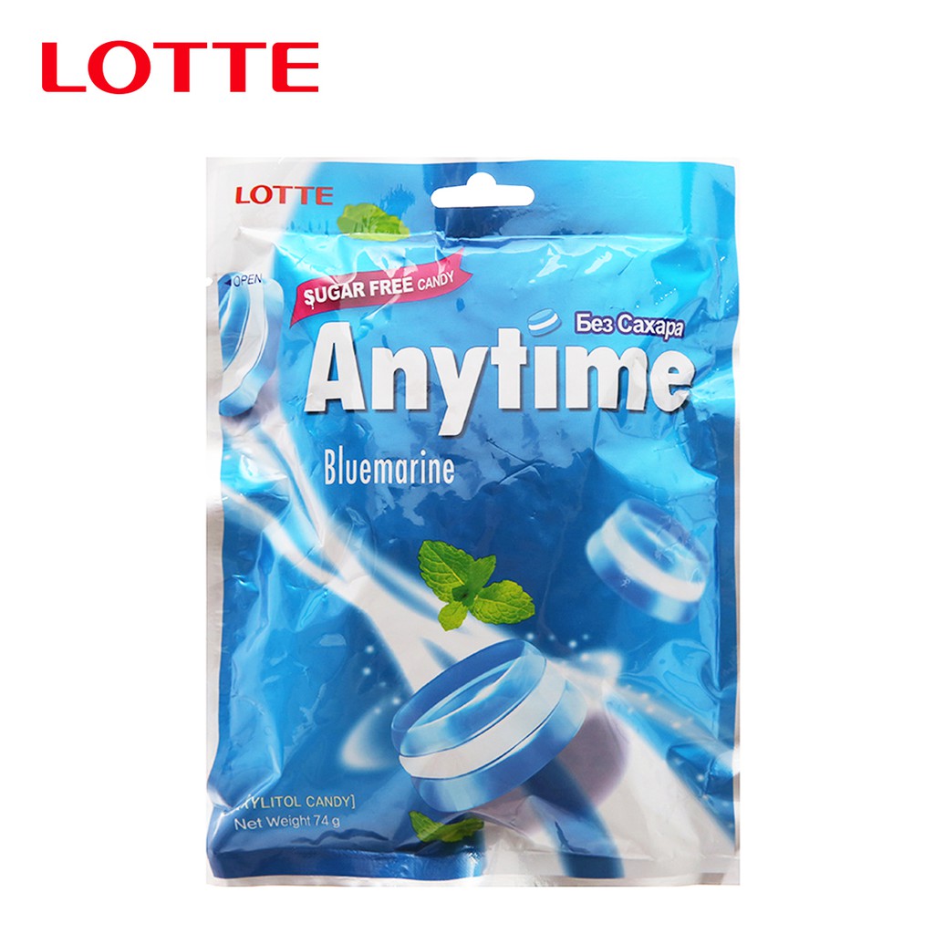 KẸO NGẬM KHÔNG ĐƯỜNG HƯƠNG BẠC HÀ LOTTE XYLITOL ANYTIME BLUEMARINE