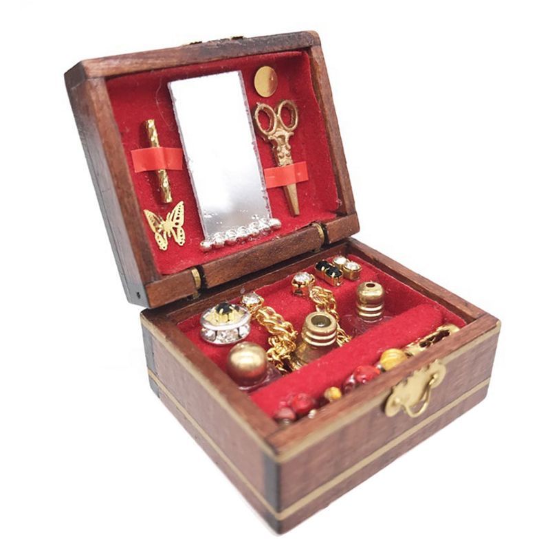 Hộp Đựng Trang Sức Mini Tỉ Lệ 1 / 12 Độc Đáo Trang Trí Nhà Búp Bê