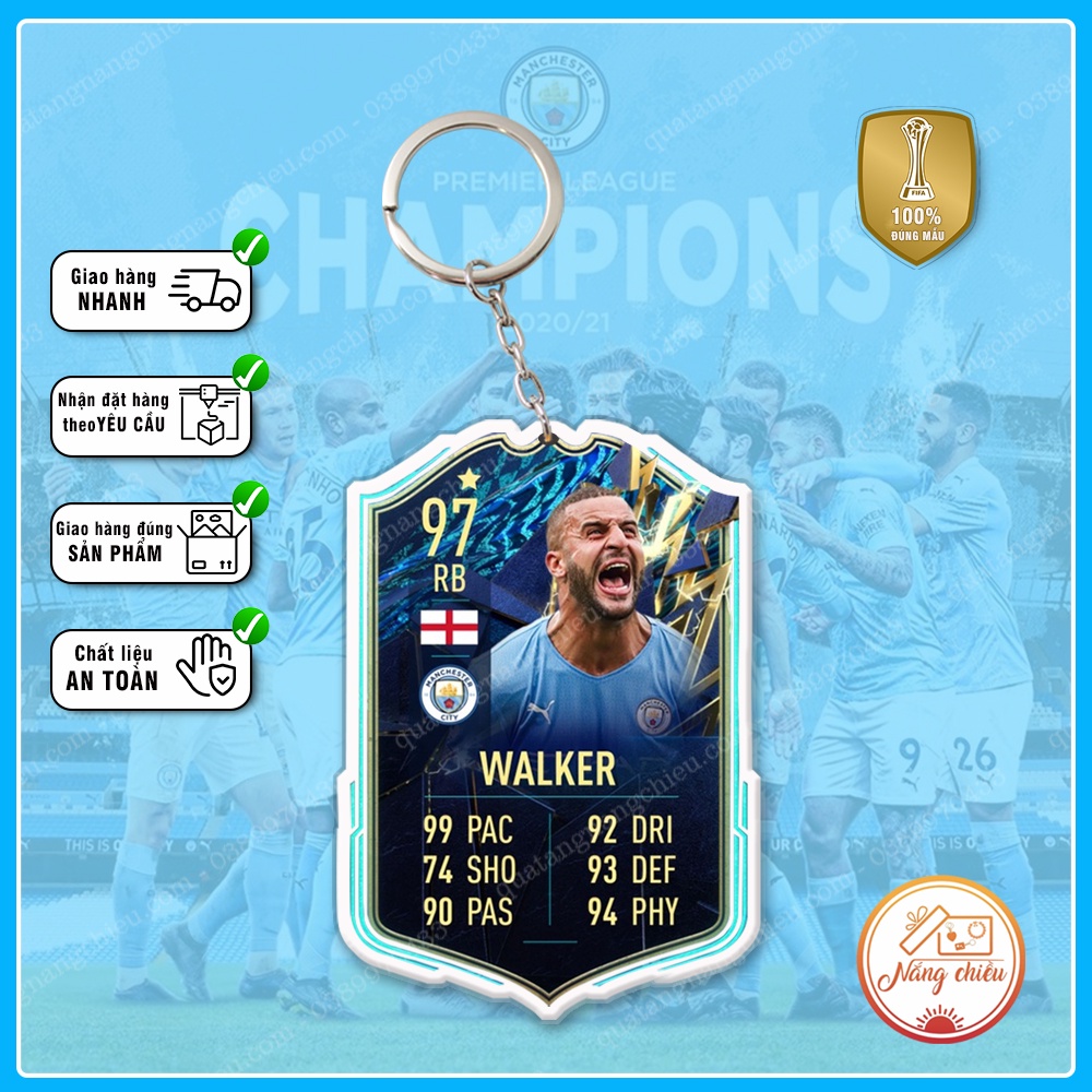 Móc Khóa Kyle Walker ☘️MÓC KHÓA THẺ CẦU THỦ☘️