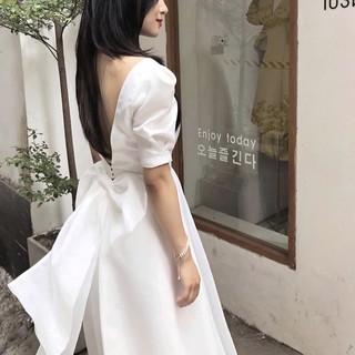 Đầm nơ trắng (hàng thiết kế)