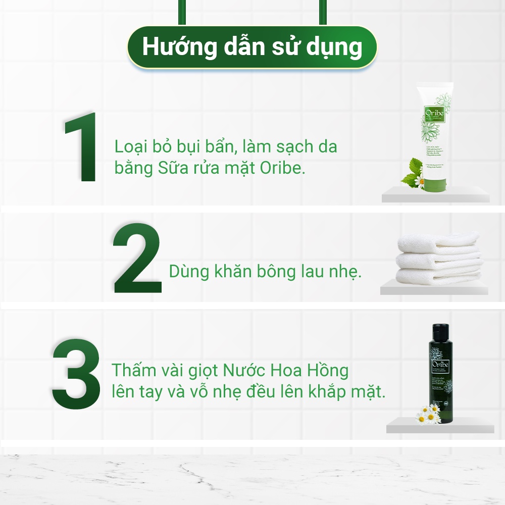 [TẶNG gương cầm tay xinh xắn] Combo Nước Hoa Hồng và Sữa Rửa Mặt Dưỡng Ẩm Sạch Sâu Oribe