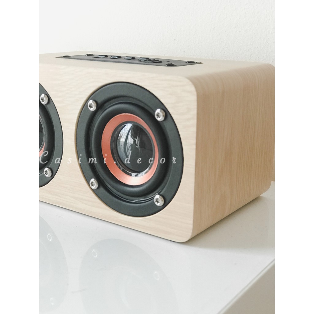 [FOLLOW US GIẢM 40K] Loa nghe nhạc mini speaker bằng bluetooth chất liệu giả gỗ nhỏ gọn dễ dàng di chuyển Casimi decor