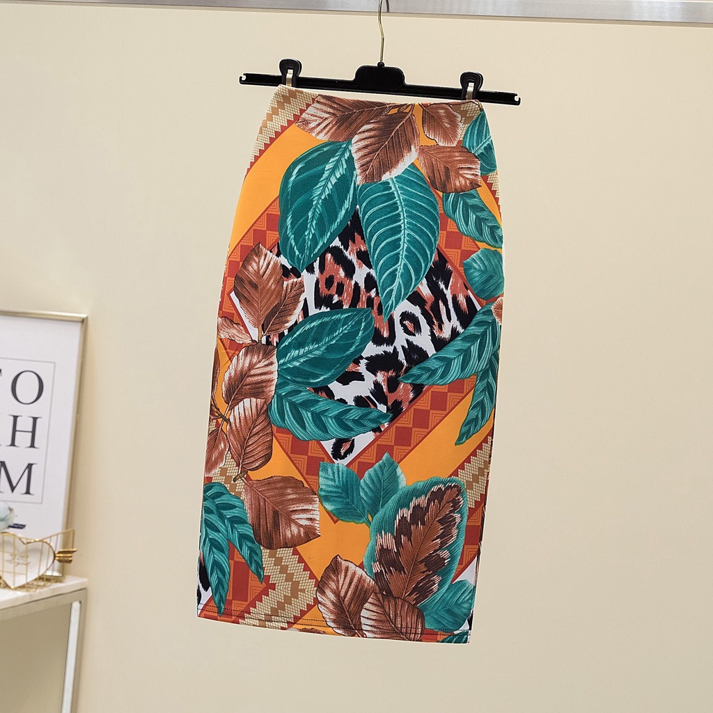 Chân Váy Bút Chì Lưng Cao In Họa Tiết Hoa Thời Trang Mùa Hè Dễ Phối Đồ