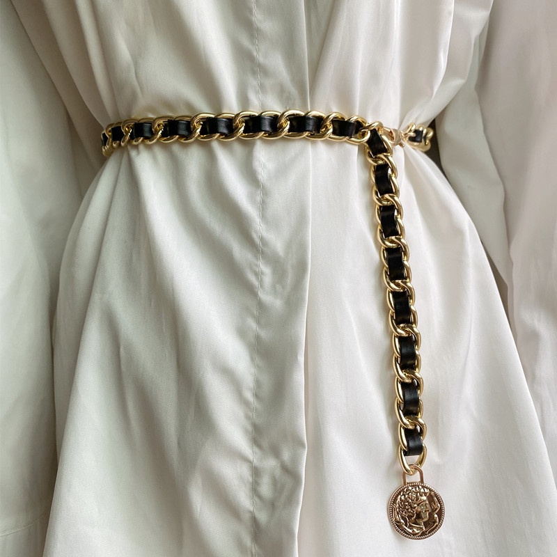 Thắt lưng kiểu dây xích kim loại thời trang phong cách Hàn Quốc 19590