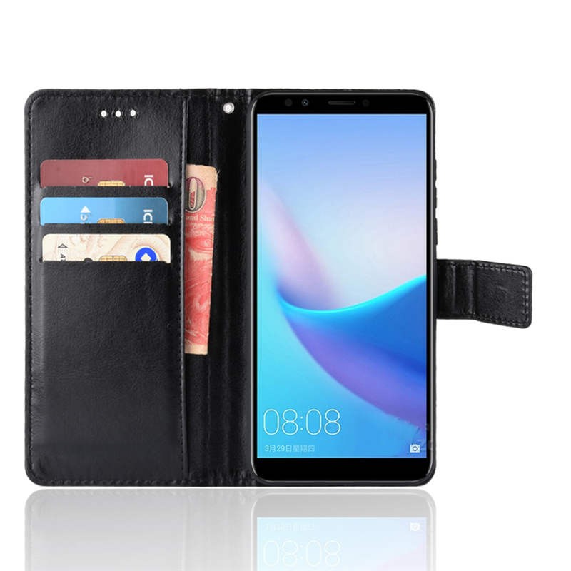 Huawei Y7 Pro 2018 Y 7 Y7Pro Case Cover Imitation Leather Flip Wallet Phone Case Cover Huawei Y 7 Pro 2018 Flip Case Stand Casing