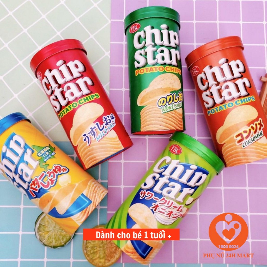 Bánh Snack Khoai tây YBC Chip Star Nhật 6 vị hộp 50g [HSD T11/2022]