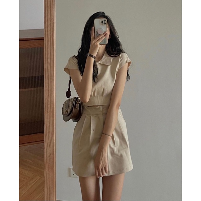 Áo len montogi cổ polo dáng ngắn (ảnh thật/ có sẵn) | BigBuy360 - bigbuy360.vn