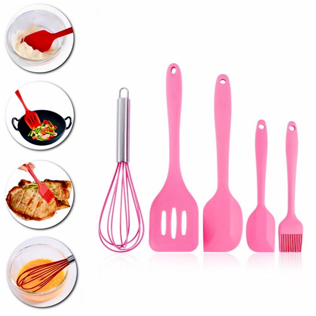 Bộ dụng cụ làm bánh 5 món bằng silicone cao cấp EASY BAKING
