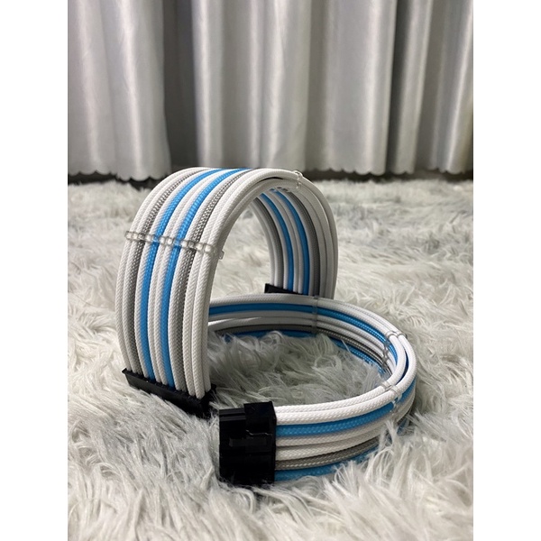 Dây nguồn bọc lưới Nối Dài 24pin-8pin-6pin-4pin lõi đồng bọc Silicon