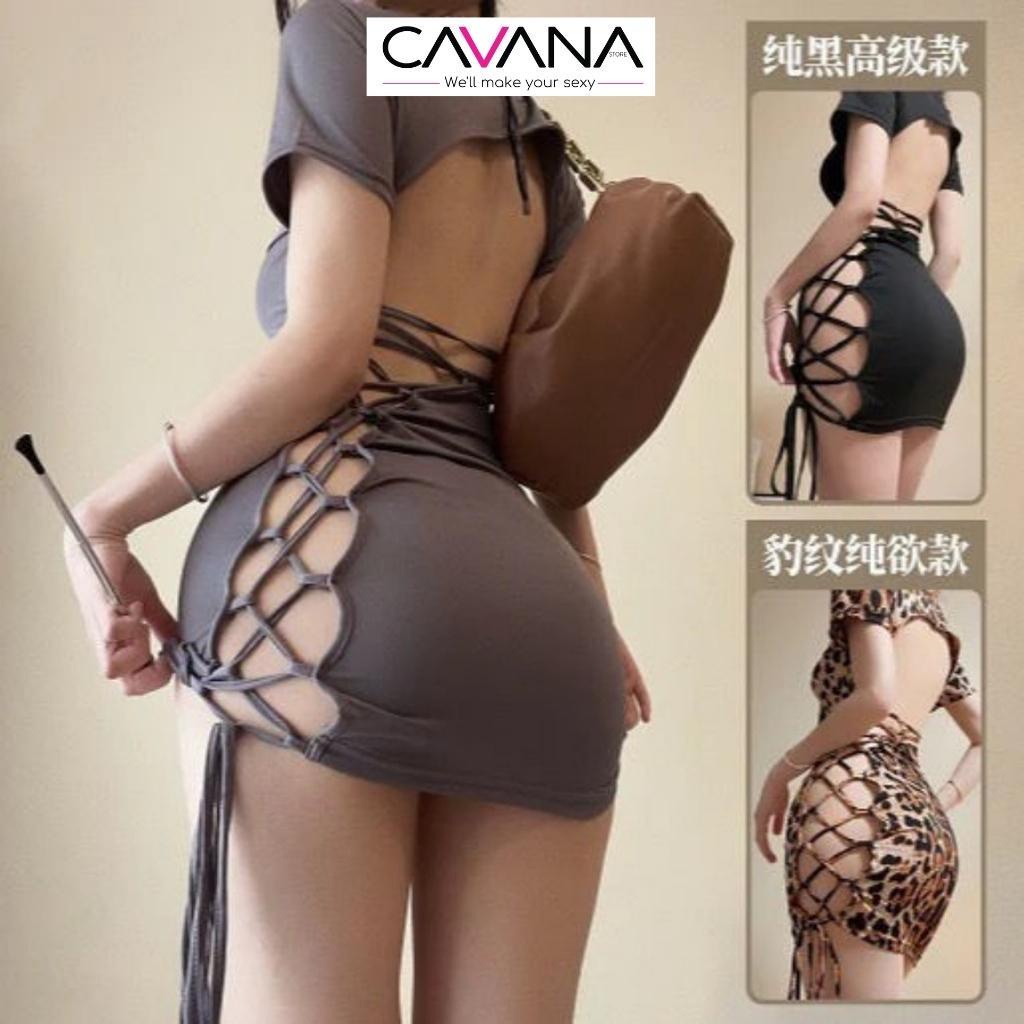 Váy ngủ gợi cảm, đồ ngủ sexy cao cấp lụa lạnh cột chéo dây bên hông N90 - CAVANA STORE