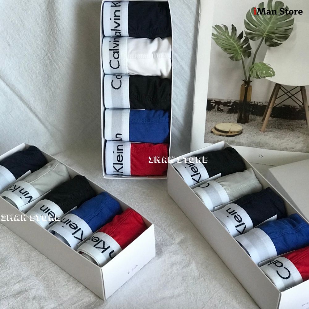 Combo hộp 5 quần sịp đùi nam iMan Store thun lạnh, quần lót nam mềm mịn đủ màu sắc size số, co dãn thấm hút tốt.