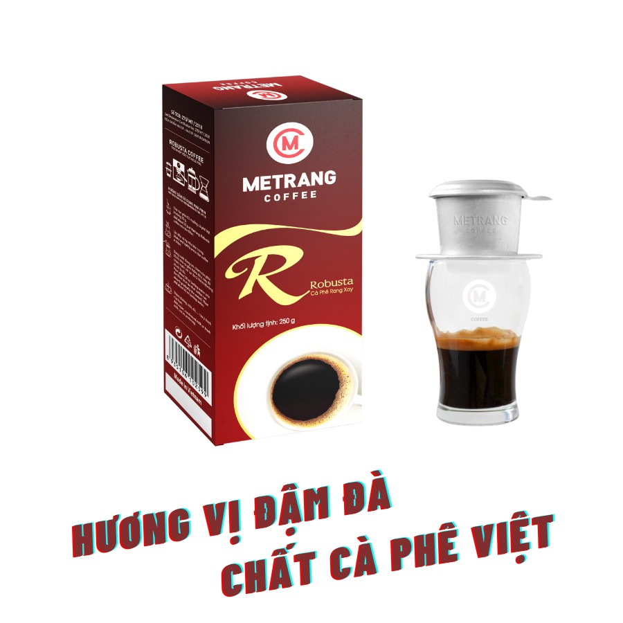 Cà phê Mê Trang Robusta (R) - Hộp 250g rang xay hút chân không