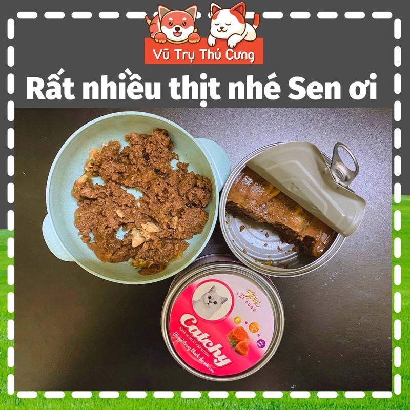 Pate lon 5Plus Catchy cho Mèo 170g, 100% thịt thật