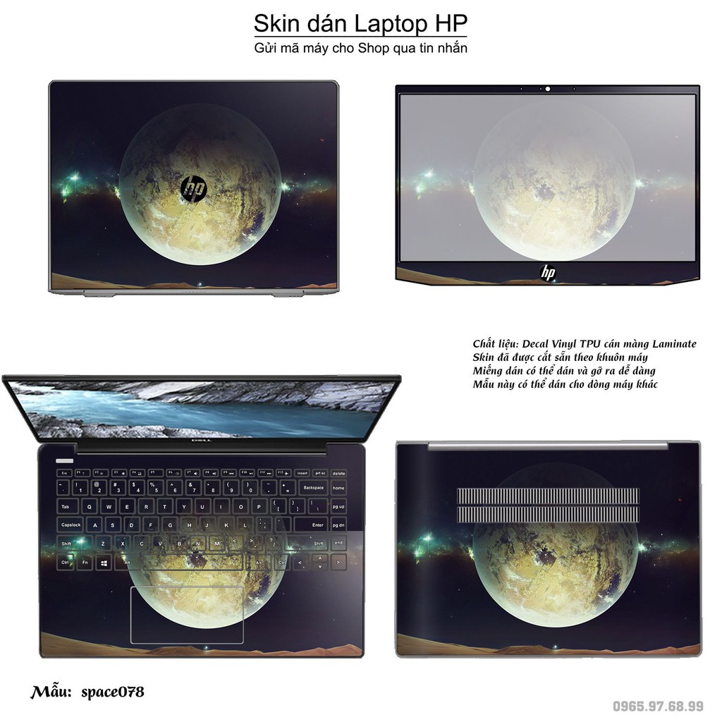 Skin dán Laptop HP in hình không gian nhiều mẫu 13 (inbox mã máy cho Shop)