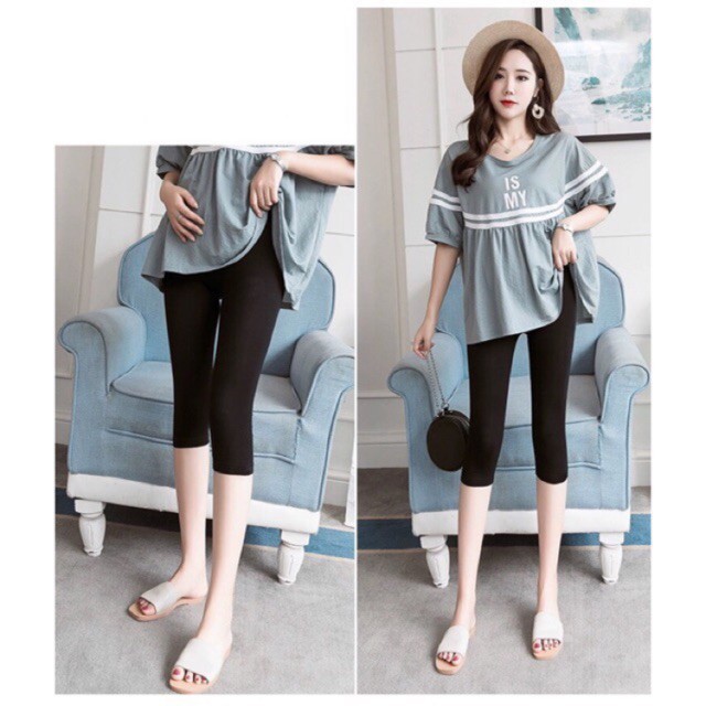 Quần bầu LỬNG CẠP CHÉO chất cotton co giãn 4 chiều co giãn thoải mái size từ 40-80kg QB9005