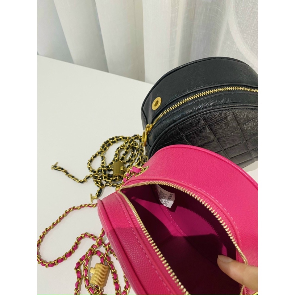 Túi ví tròn Quilted Circle Bag Cluch Túi Charles & Keith đeo vai nữ thiết kế sang trọng tinh tế phiên bản mới nhất 2021