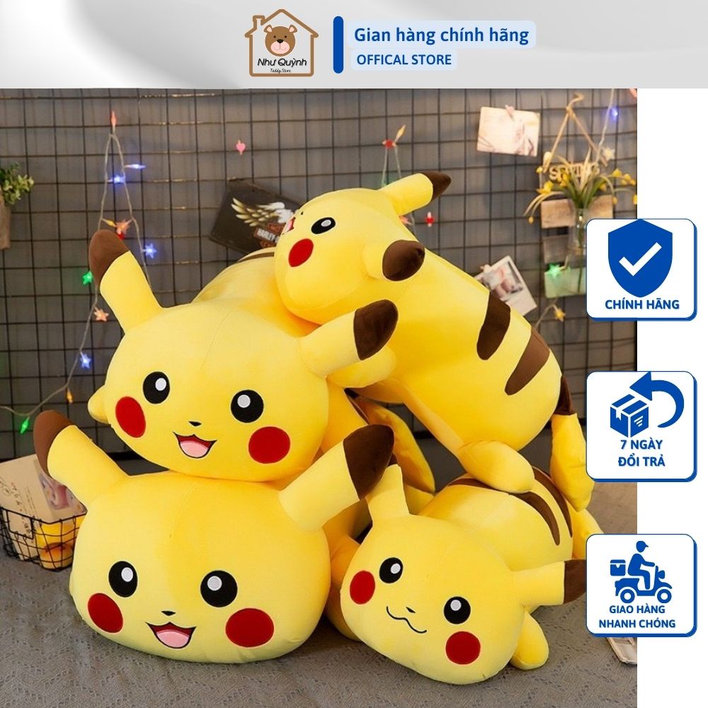 [HÀNG NHẬP KHẨU] GẤU BÔNG PIKACHU-GỐI ÔM PIKACHU-THÚ NHỒI BÔNG PIKACHU CAO CÂP