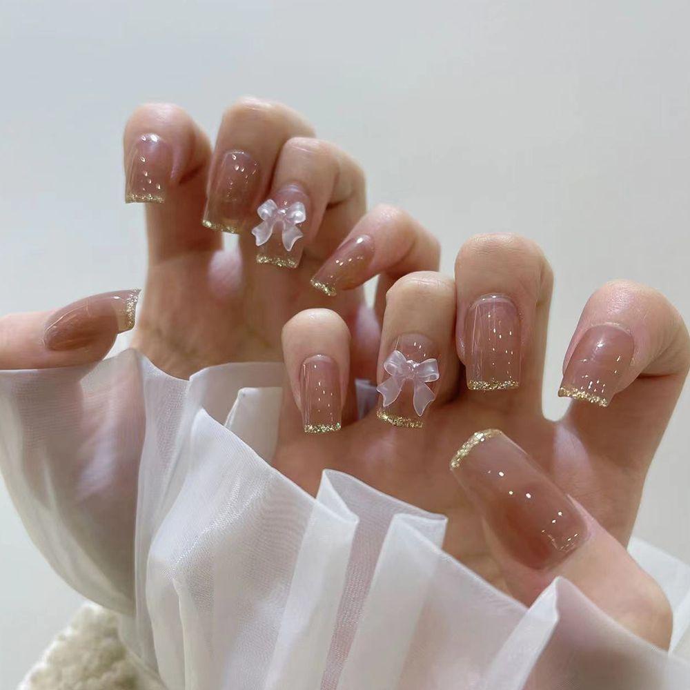 NIUYOU Set 24 Móng Tay Giả Có Thể Tháo Rời Ốp