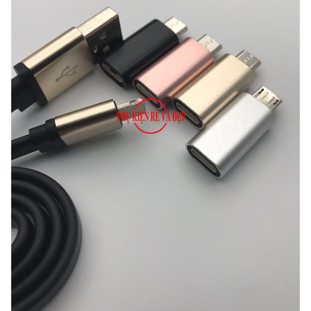 Combo 2 đầu chuyển đổi từ Lightning sang Type C và Lightning sang Micro USB