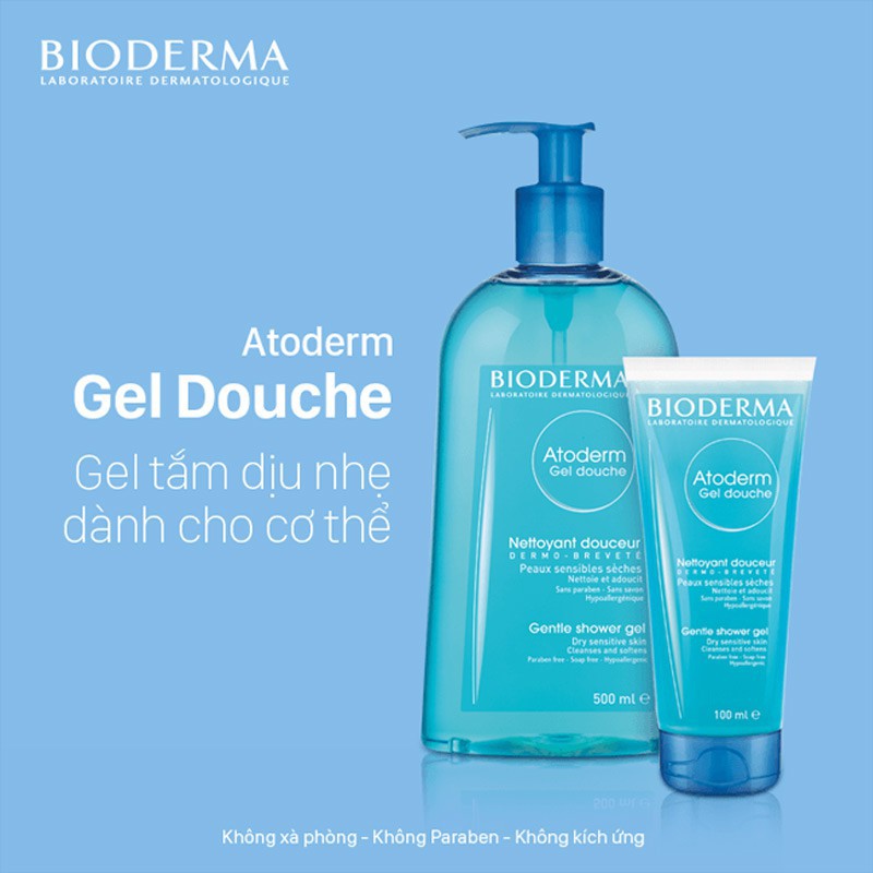 Gel Tắm Bioderma Dịu Nhẹ Cho Da Thường & Khô Nhạy Cảm 500ml Atoderm Gel Douche Chính Hãng