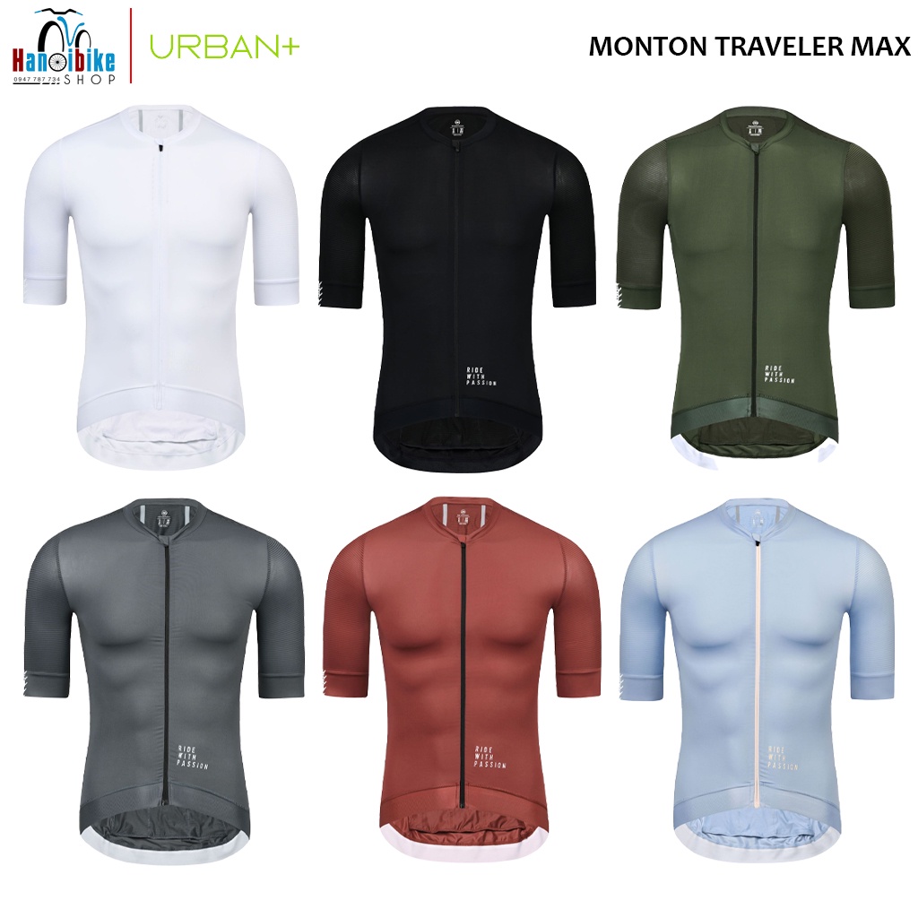 Áo đạp xe ngắn tay Monton Traveler Max nhiều màu urban +