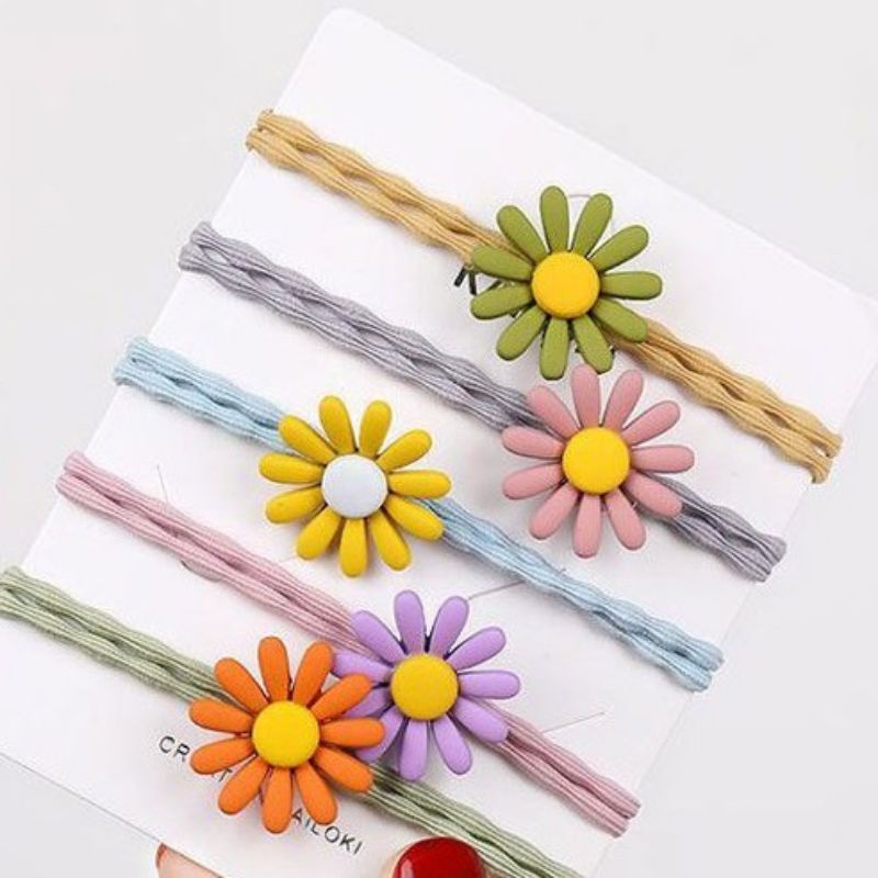 Dây Buộc Tóc Hoa Cúc Ulzzang Siêu Hot - Thun đôi cực bền - co giãn thoải mái - có 5 màu xinh xắn