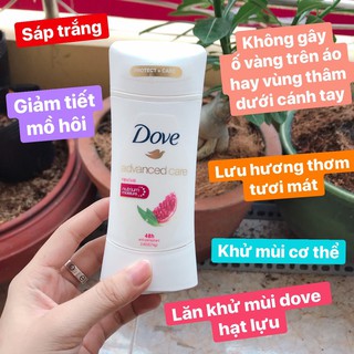Lăn Khử Mùi Dove 48H Advanced Care mùi lựu USA 74g