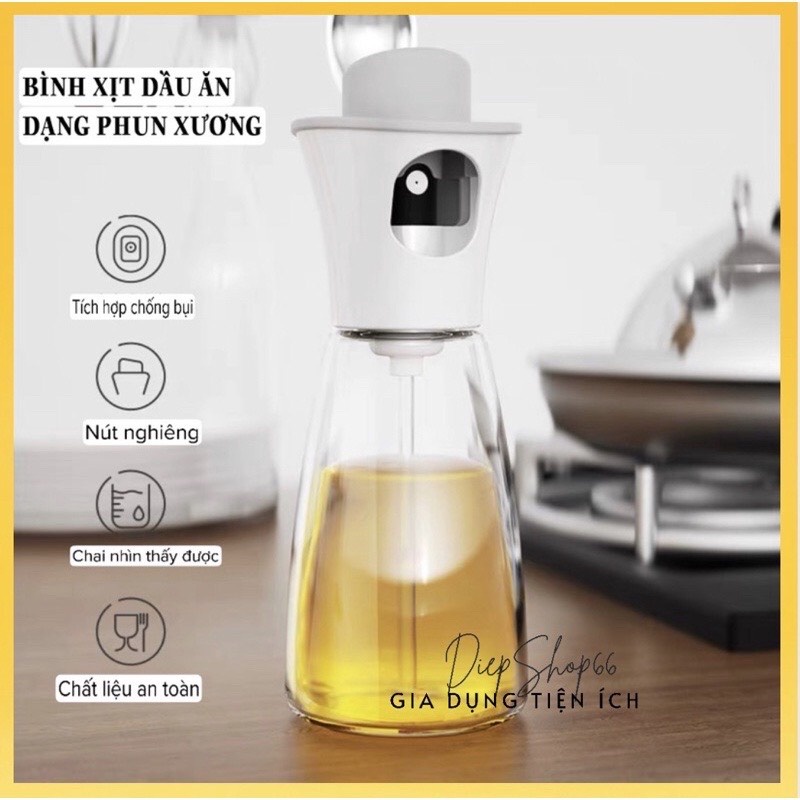 Bình xịt dầu ăn tiện ích, chai xịt dầu ăn gia vị LIQIUD 100ml đa năng