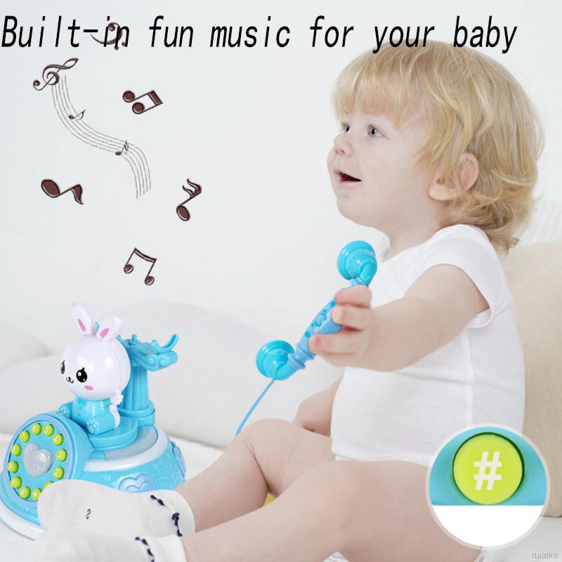 Kids Roly Play Telephone Toys W/Light Music Pretend Play Toys Baby Education Birthday Gift 🍭 ruiaike 🍭