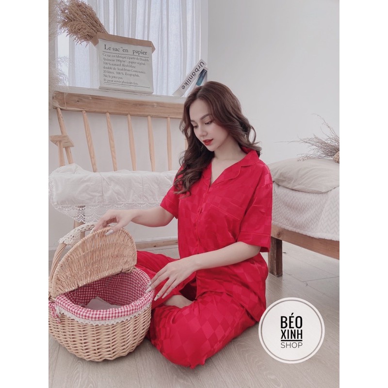 [Mã SKAMFSW175 giảm 10K đơn 50K] Đồ Ngủ Gấm Dài 50-100kg Bigsize Cao Cấp Kiểu Dáng Đẹp Vải Lạnh Mặc Cực Thích