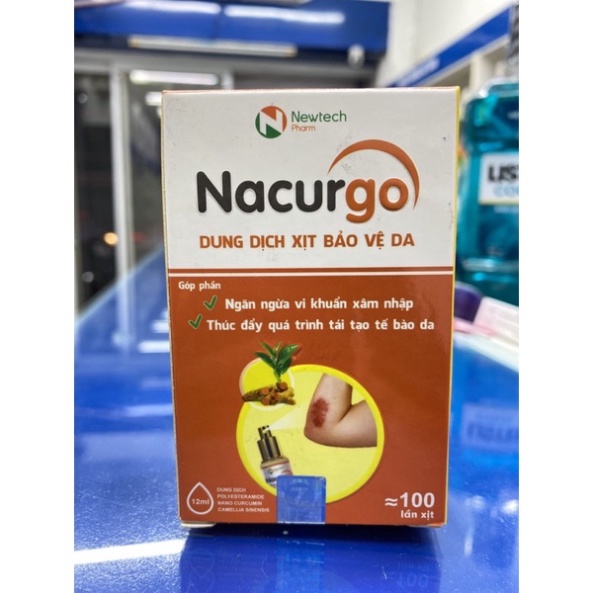 [Chính hãng] Nacurgo màng sinh học băng vết thương, tránh nhiễm trùng dạng xịt - Chai 12ml - Date mới