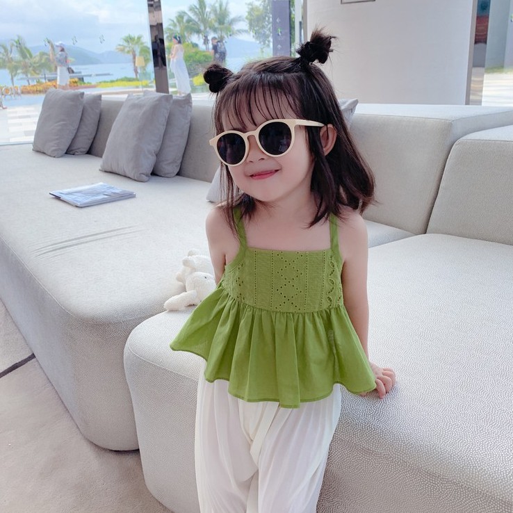 Áo hai dây thời trang mùa hè kiểu Hàn Quốc thoải mái dành cho bé gái