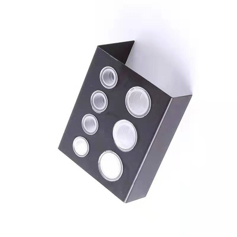 Đế sắt, đế kim loại đựng hũ mực phun xăm 7 lỗ to nhỏ màu đen loại 1