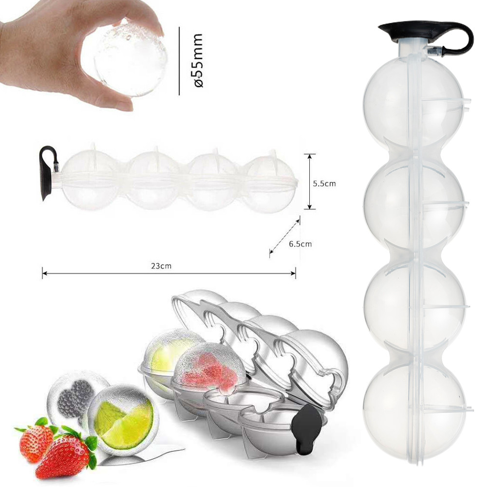 Khuôn Làm Đá Hình Cầu 4 Lỗ