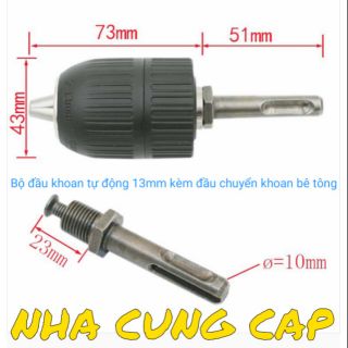 BỘ ĐẦU KHOAN TỰ ĐỘNG 13MM KÈM ĐẦU CHUYỂN KHOAN BÊ TÔNG
