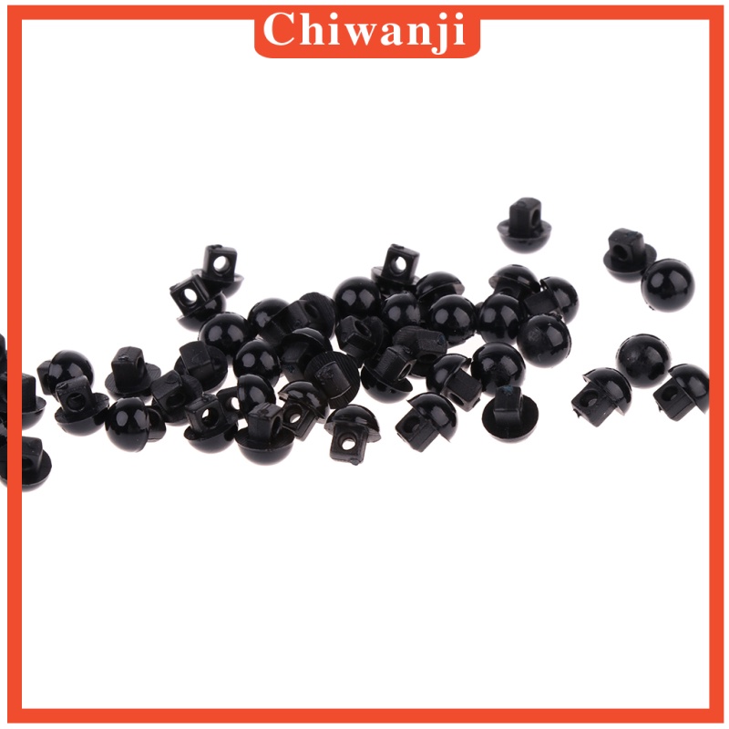 Set 100 Nút Tròn Màu Đen Hình Nấm 6mm Dành Cho Búp Bê