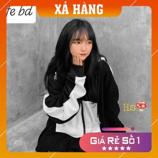 Áo Nỉ CLICK Đen Phối Tay trắng
