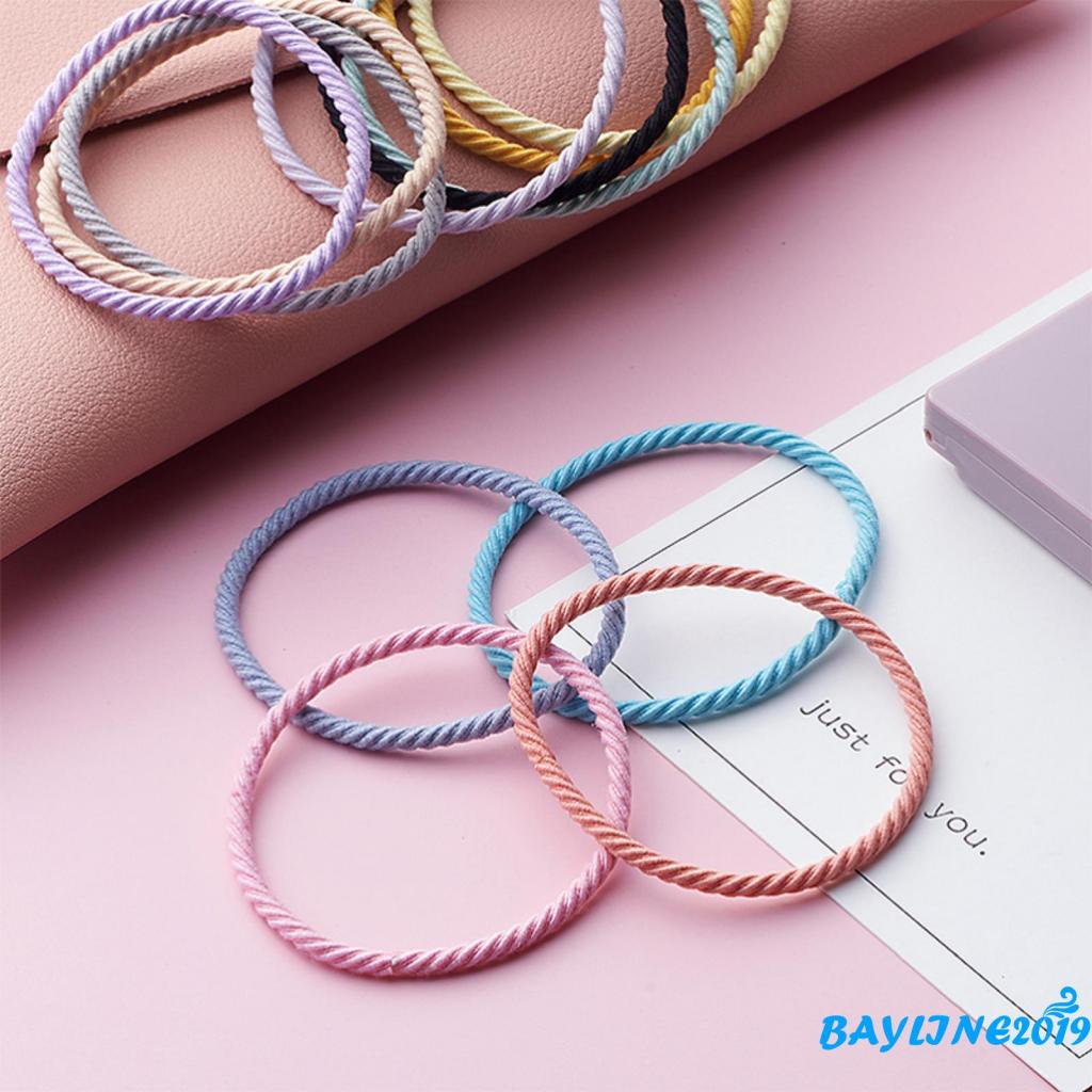 Dây buộc tóc co giãn màu trơn dễ thương thích hợp cho nữ